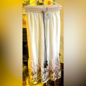 Sweet Lemon embroidered Floral Maxi Skirt Multicolor NWT